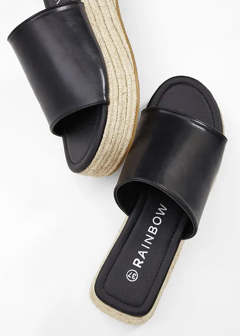 Ciabattine con plateau effetto corda, bonprix