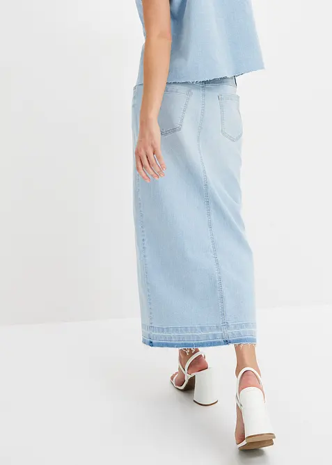 Gonna di jeans con spacco, bonprix