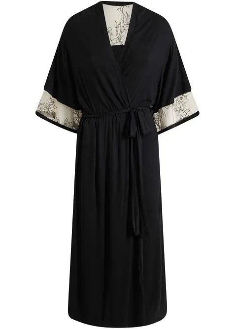 Kimono lungo in viscosa con ricami, bonprix