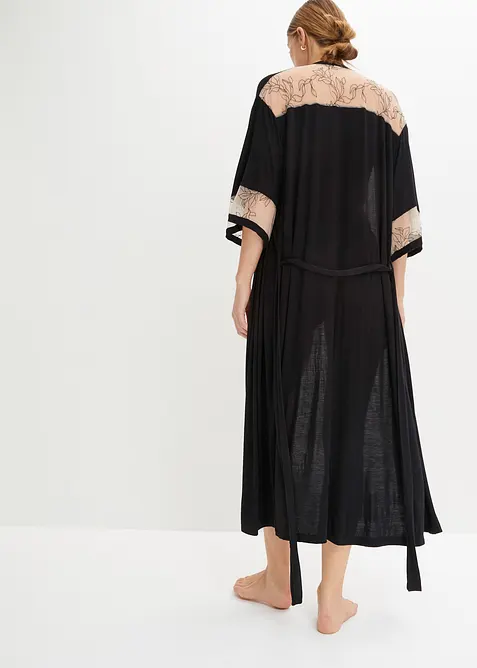 Kimono lungo in viscosa con ricami, bonprix