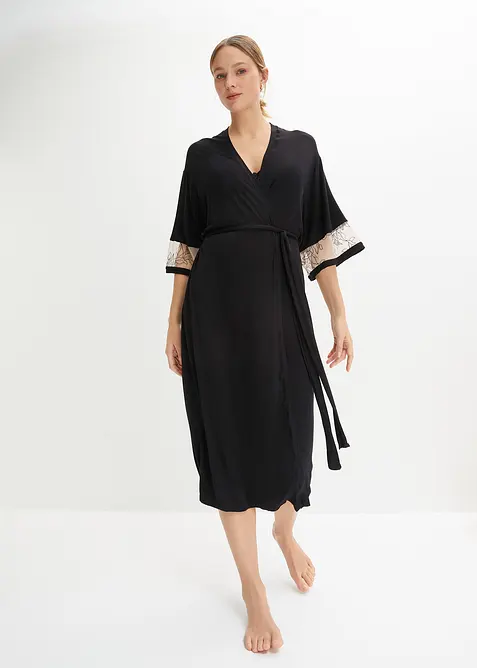 Kimono lungo in viscosa con ricami, bonprix