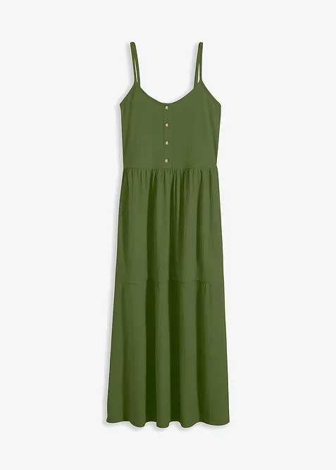 Abito di jersey con volant e abbottonatura decorativa, bonprix