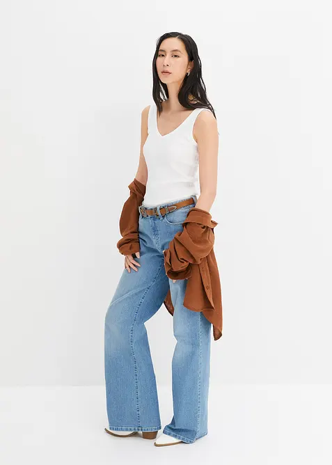 Top a costine in puro cotone biologico (pacco da 2), bonprix