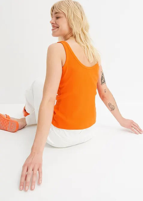 Top a costine in puro cotone biologico (pacco da 2), bonprix