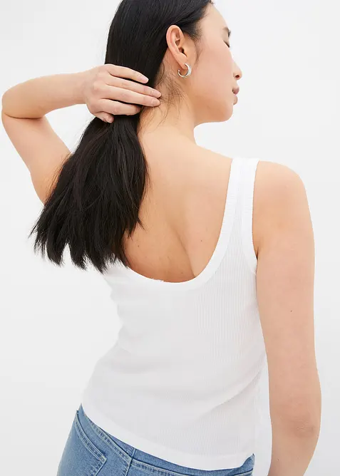 Top a costine in puro cotone biologico (pacco da 2), bonprix