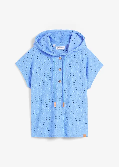 Maglia serafino con cappuccio, bonprix