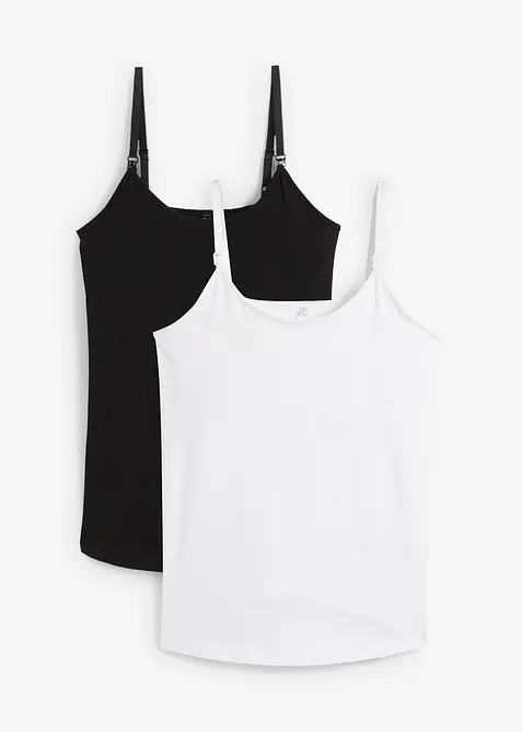 Top prémaman / da allattamento in cotone biologico (pacco da 2), bonprix