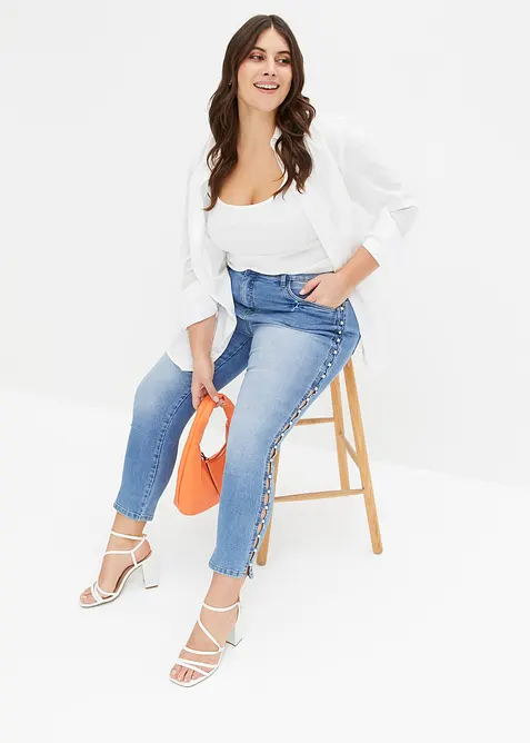 Jeans skinny elasticizzati, vita media, bonprix