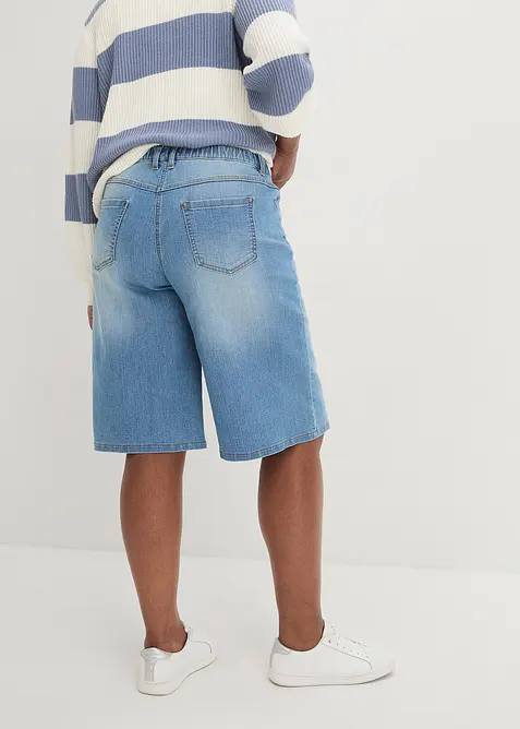 Bermuda in jeans con cinta comoda, vita alta, bonprix