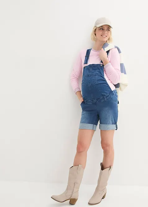 Salopette corta prémaman di jeans 2 in 1, bonprix