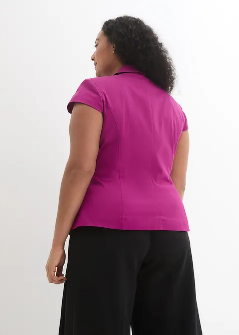 Blazer a maniche corte in satin di cotone, bonprix