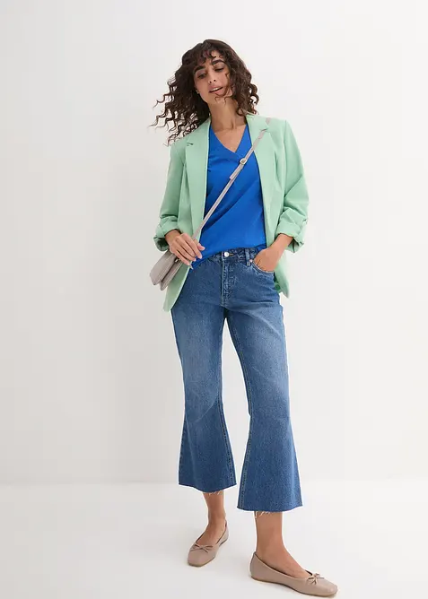 Maglia lunga e larga con scollo a V e maniche corte (pacco da 5), bonprix