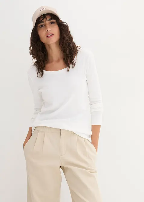 Maglia a maniche lunghe in puro cotone biologico, bonprix