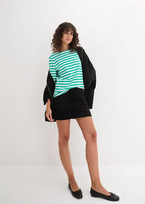 Gonna in jersey elasticizzato con cotone biologico (pacco da 2), bonprix