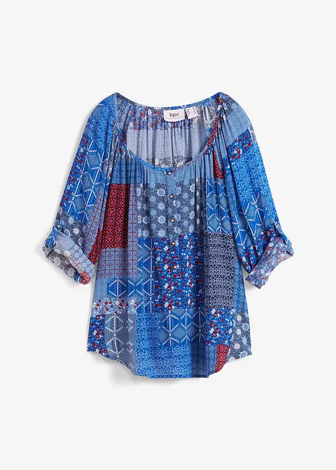 Tunica in tessuto stropicciato a maniche lunghe, bonprix