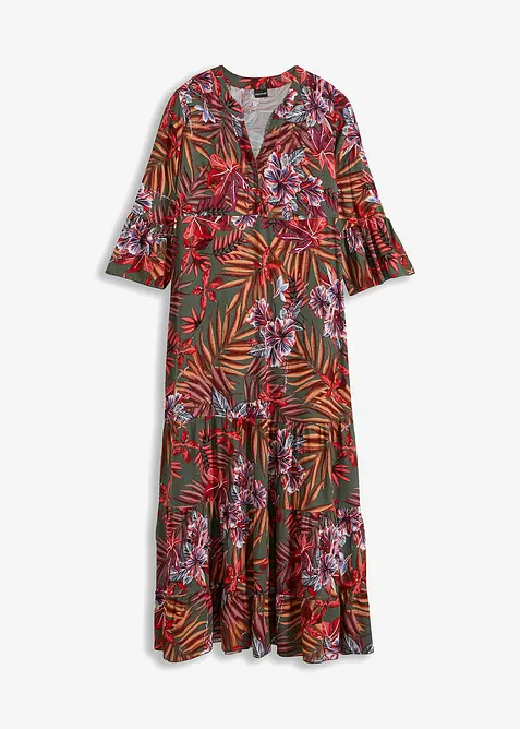 Abito lungo fantasia in viscosa fluente, bonprix