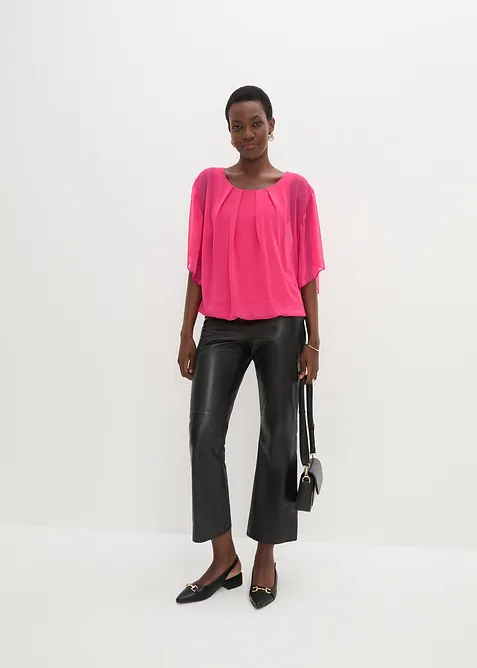 Blusa in chiffon con canotta, bonprix