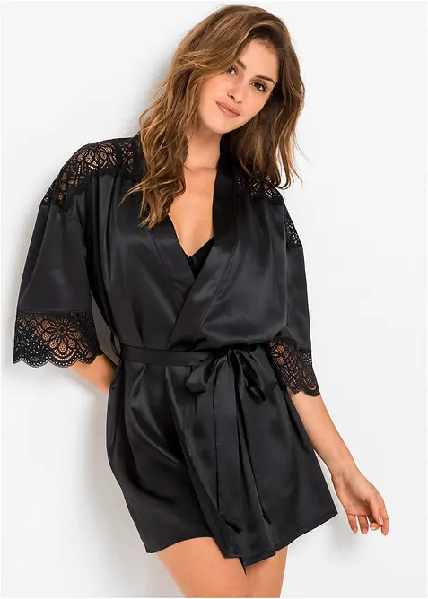 Kimono in satin con effetto lucido, bonprix