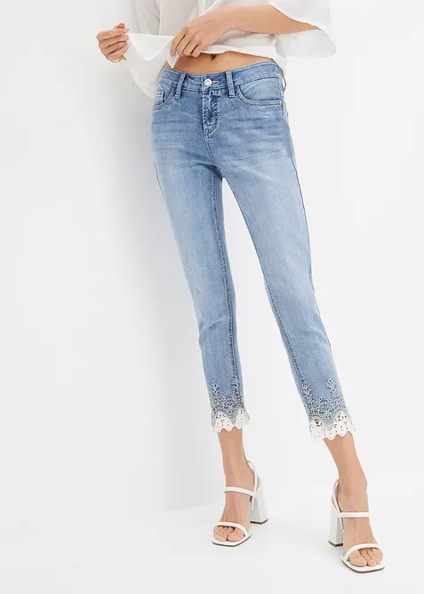 Jeans skinny con pizzo, bonprix