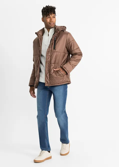 Maglione in filato grosso con zip e lavorazione a trecce, bonprix