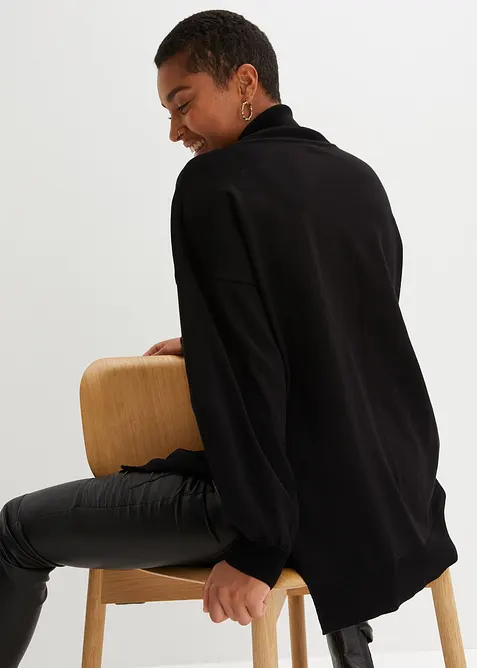 Maglione lungo a collo alto in misto viscosa, bonprix