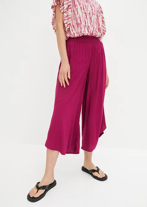 Pantaloni culotte al polpaccio in viscosa, bonprix
