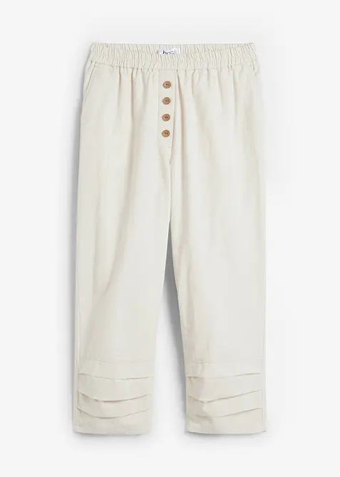 Pantaloni in misto lino e cotone, carrot fit, bonprix