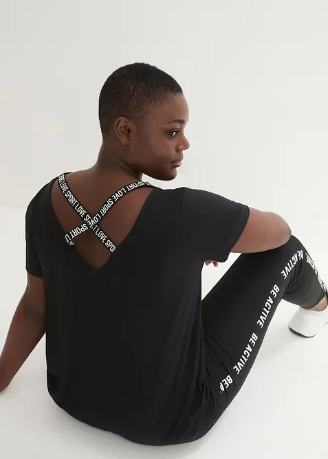 Maglia lunga per sport con scollatura dietro, bonprix