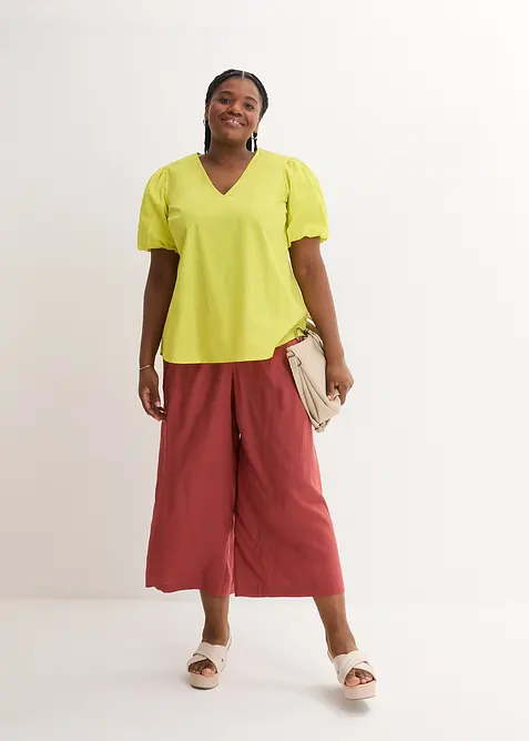 Pantaloni culotte larghi in viscosa fluente, bonprix