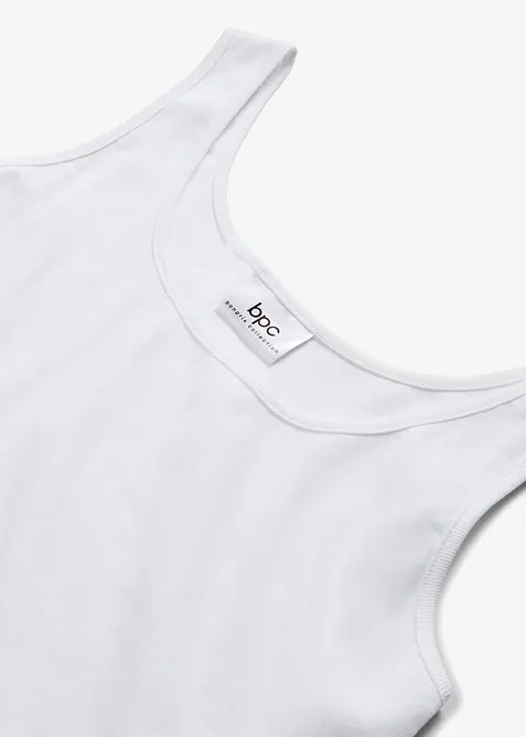 Top a coste in puro cotone, bonprix