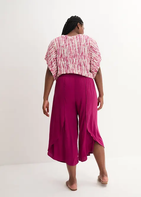 Pantaloni culotte al polpaccio in viscosa, bonprix