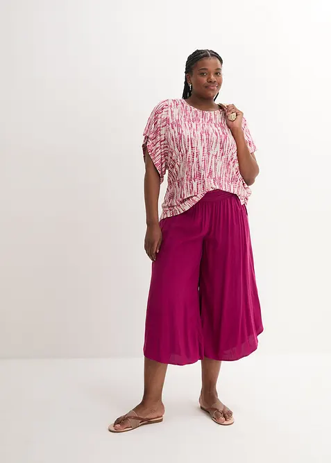 Pantaloni culotte al polpaccio in viscosa, bonprix