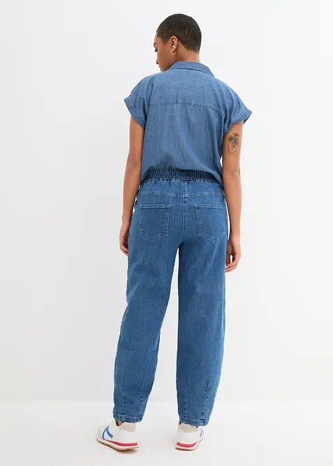 Mom jeans con cinta comoda, vita alta, bonprix