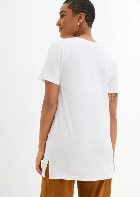 T-shirt lunga con scollo a V (pacco da 2), bonprix