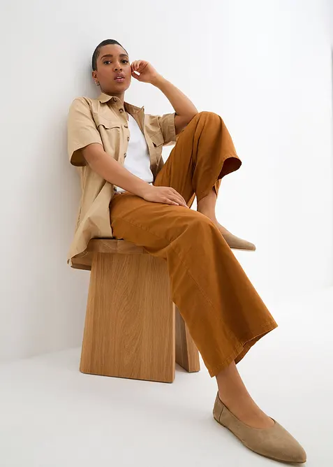 T-shirt lunga con scollo a V (pacco da 2), bonprix