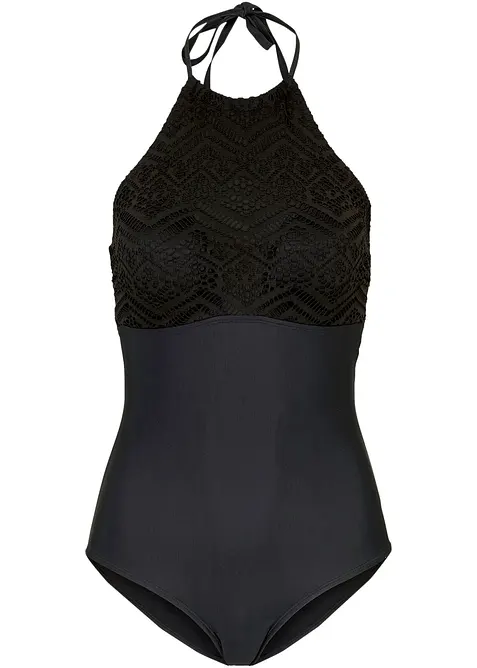 Costume intero con pizzo ed effetto modellante medio, bonprix