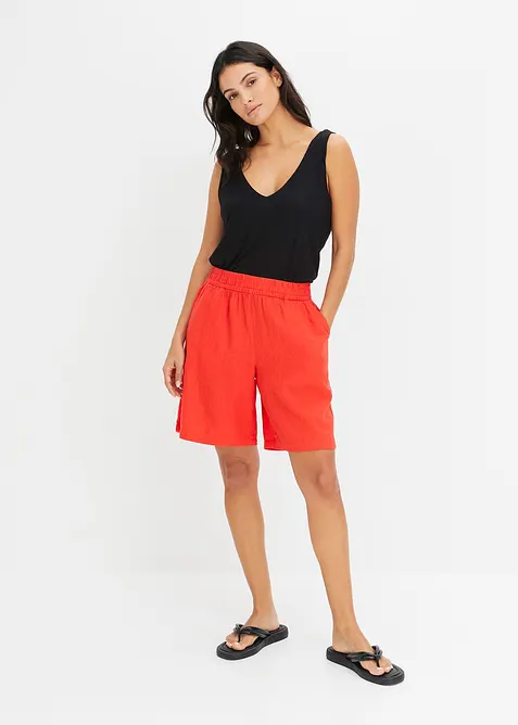 Bermuda in misto lino con elastico in vita, bonprix