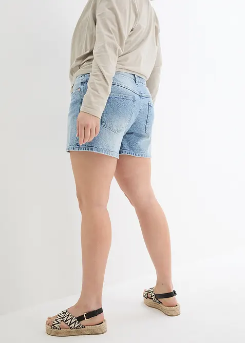 Shorts di jeans elasticizzati, a vita media, bonprix