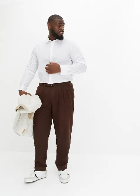 Camicia elasticizzata con cotone, slim fit, bonprix