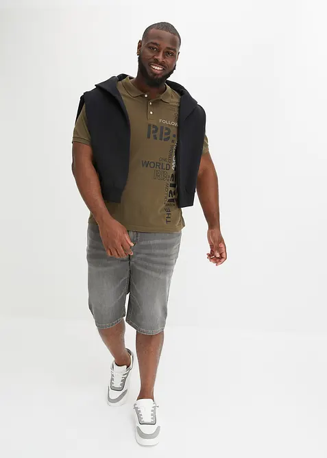 Bermuda di jeans in felpa con taglio comfort, regular fit, bonprix