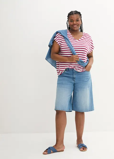 Maglia in puro lino con maniche a pipistrello, bonprix