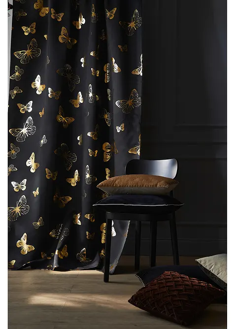 Tenda semioscurante con stampa lucida a farfalle (pacco da 1), bonprix