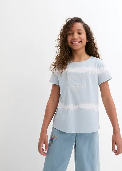 Maglia con fondo asimmetrico in puro cotone biologico, bonprix