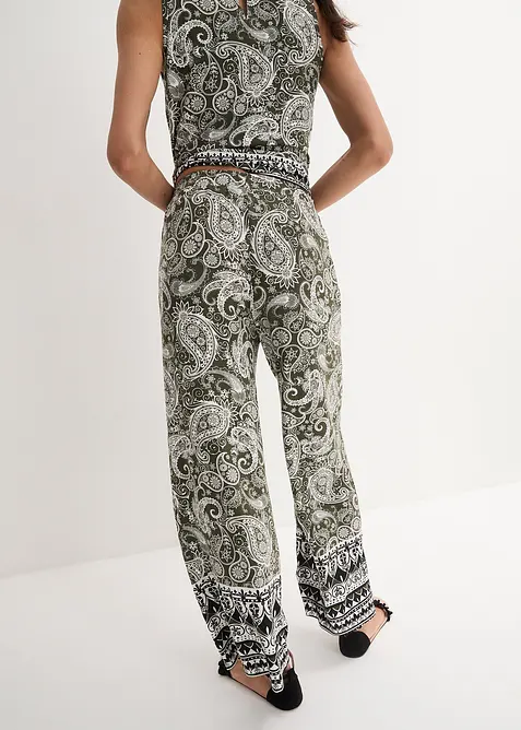 Pantaloni a palazzo in misto viscosa morbido, bonprix