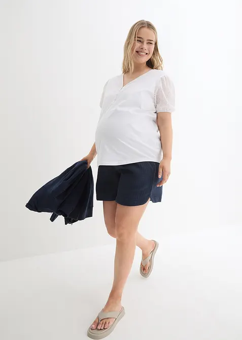 Shorts pr&eacute;maman in mussola di puro cotone, bonprix
