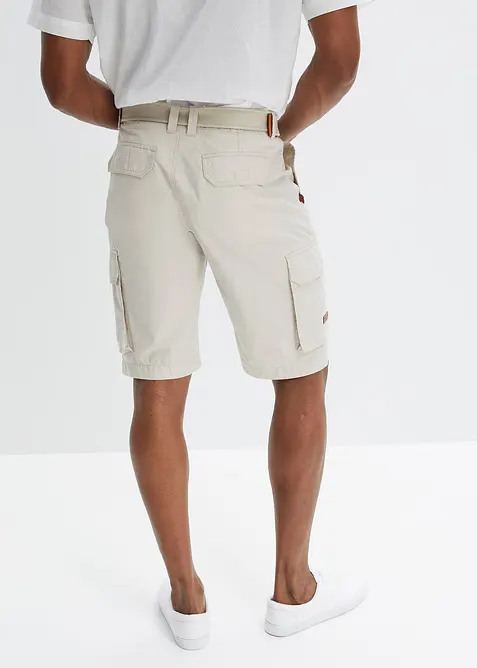 Bermuda cargo con elastico in vita e cintura, regular fit, bonprix