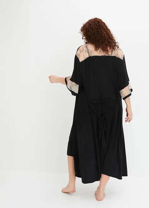 Kimono lungo in viscosa con ricami, bonprix