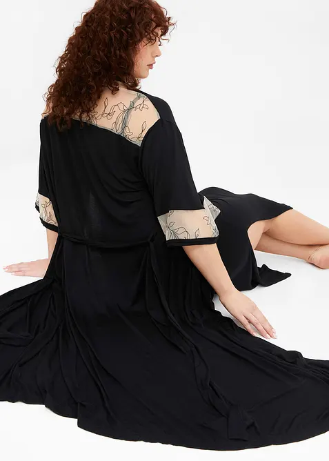 Kimono lungo in viscosa con ricami, bonprix