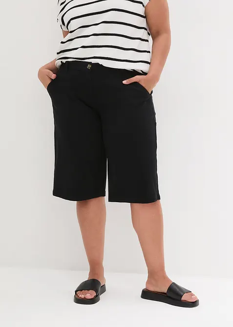 Bermuda al ginocchio in cotone con dettagli utility, bonprix