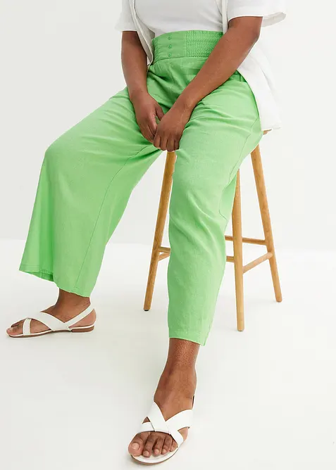 Pantaloni larghi in misto lino fresco e leggero, bonprix
